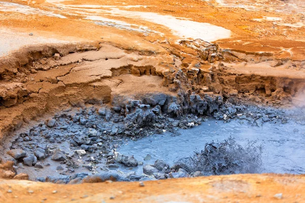 Hot Mud Pot in the Geothermal Area Hverir, Iceland — Stock Photo, Image