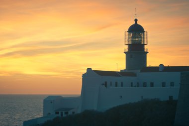 cabo sao vicente, sagres, Portekiz deniz feneri günbatımı