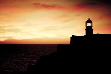 cabo sao vicente, sagres, Portekiz deniz feneri günbatımı