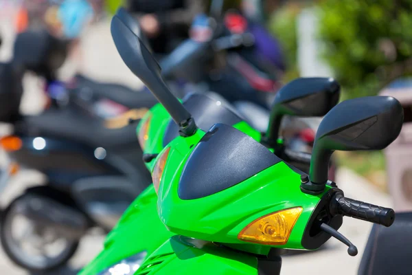 Groene scooter detail — Stockfoto