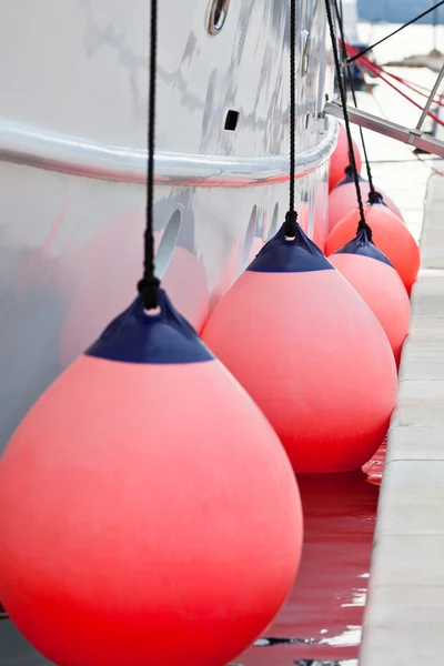 Sailboat Side Fenders Close Up — стоковое фото