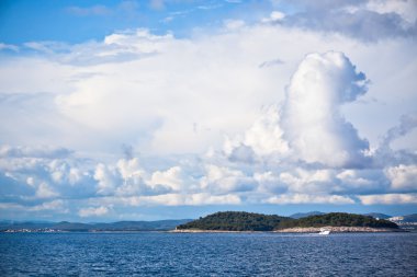 Hırvat deniz manzara manzara bulutlar