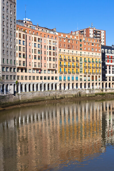 Bilbao, Basque Country, Spain cityscape at bright sunny day