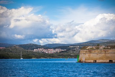 Sibenik, deniz manzarası Hırvatistan