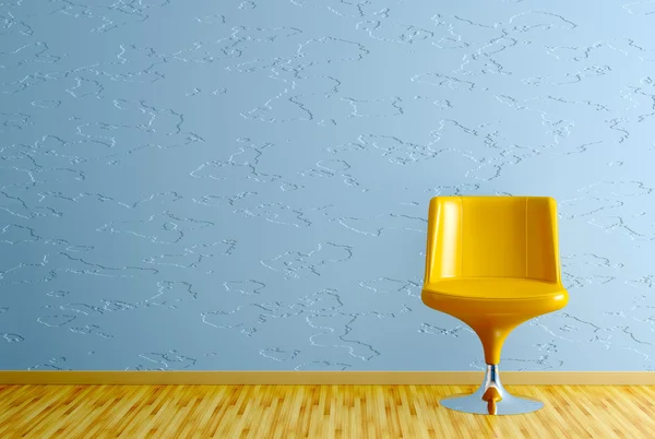 Moderní interiér s 3d render židle — Stock fotografie