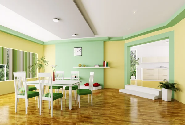 Sala de jantar 3d render — Fotografia de Stock