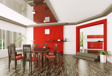yemek odası 3d render