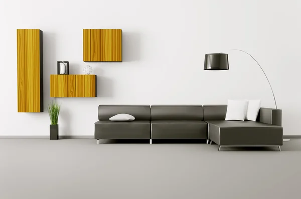 Interno del moderno soggiorno 3d rendering — Foto Stock