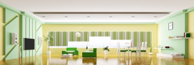 İç modern daire panorama 3d render