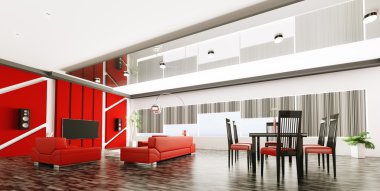 İç modern daire panoramik