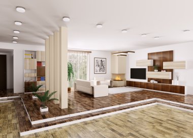İç modern daire panoramik