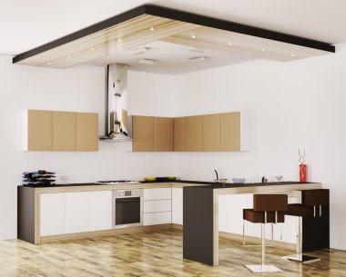 Modern mutfak iç 3d