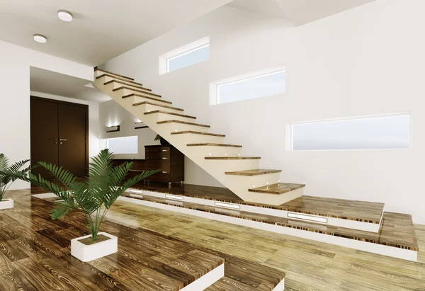 Hall de entrada interior 3d render — Fotografia de Stock