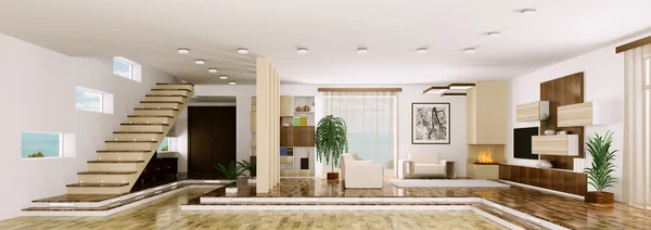 Interno di appartamento panorama 3d render — Foto Stock