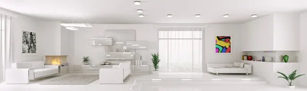 beyaz daire panorama İçişleri 3d render