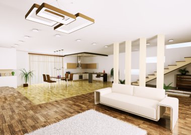 İç modern daire 3d render