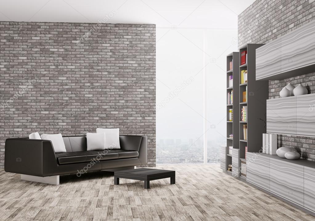 Interior of modern living room 3d