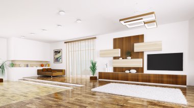 İç modern daire panorama 3d render