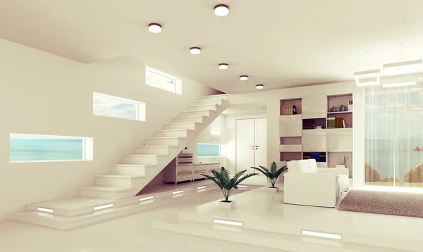 Apartamento interior 3d render — Fotografia de Stock