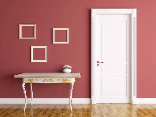 Interior with door and table — Stock Photo, Image