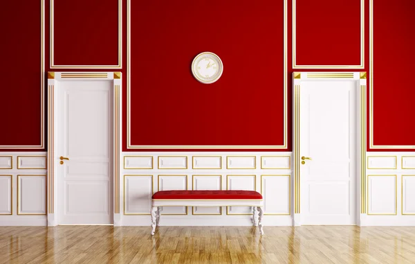 Klasický interiér s gauči a dveře — Stock fotografie