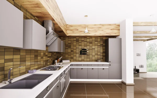 Interior dapur modern 3d — Stok Foto