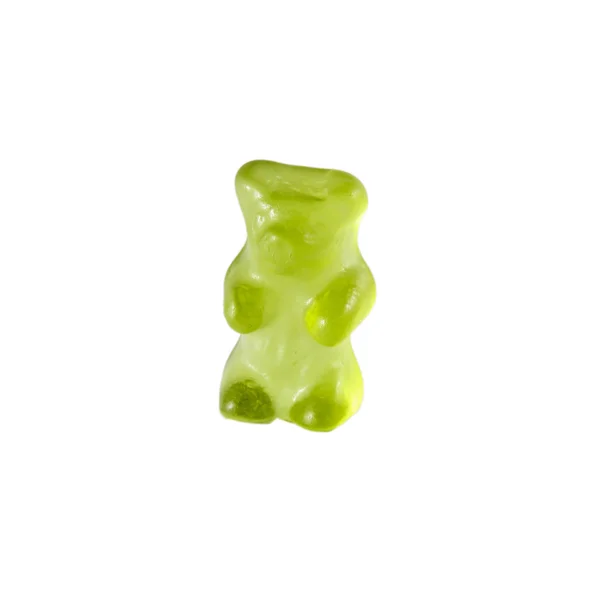 Zielony gummy bear na białym tle — Zdjęcie stockowe