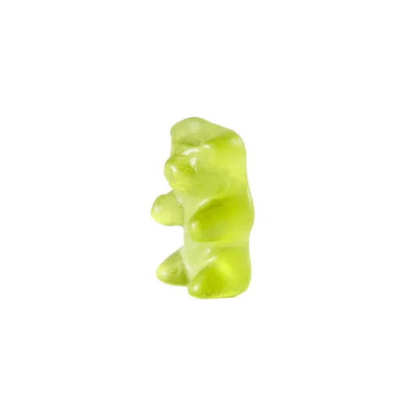 Zielony gummy bear na białym tle — Zdjęcie stockowe