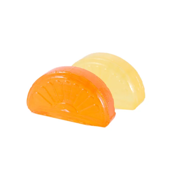Caramelle di gelatina di frutto su bianco — Foto Stock