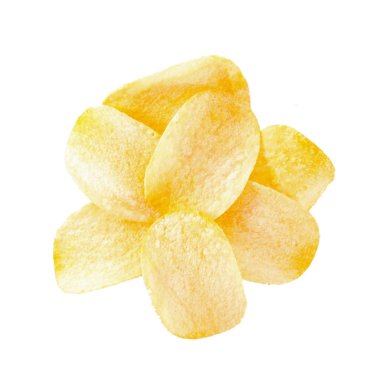Patates cipsi beyaz arkaplanda izole