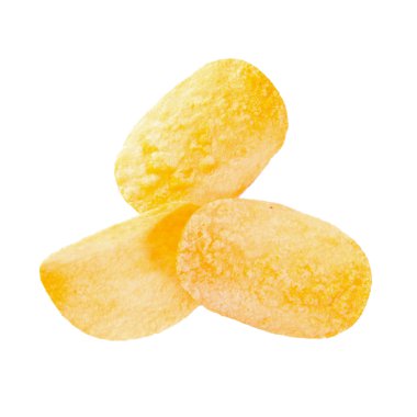Patates cipsi beyaz arkaplanda izole