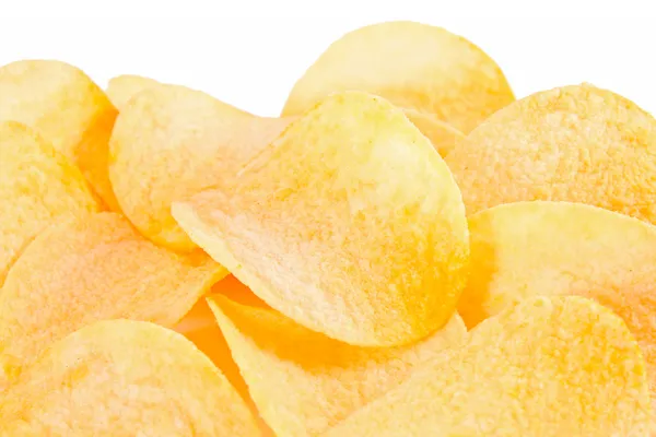 Potatis chips isolerad på vit bakgrund — Stockfoto