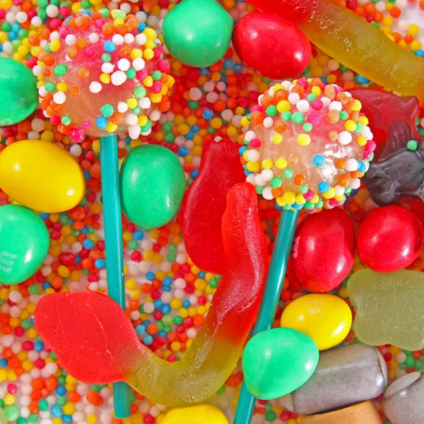 Um monte de doces para fundo — Fotografia de Stock