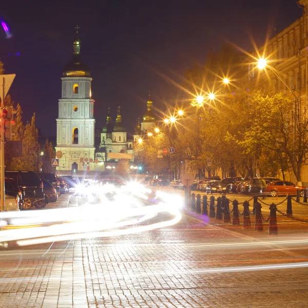 Panoramatický pohled na náměstí Sofie v Kyjevě — Stock fotografie