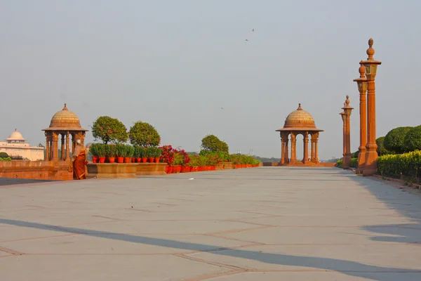 Hindistan Hükümet Binaları, Raj Yolu, Yeni Delhi, Hindistan — Stok fotoğraf