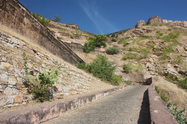 Fort nahagarh, z widokiem na różowy miasta jaipur w indyjskim stanie Radżastan — Zdjęcie stockowe