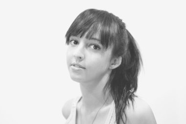 güzel bir kadın, siyah beyaz portre