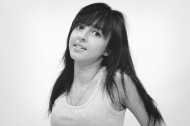 güzel bir kadın, siyah beyaz portre