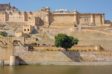 jaipur şehir Hindistan yakınındaki güzel amber fort. Rajasthan