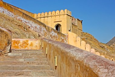 jaipur şehir Hindistan yakınındaki güzel amber fort. Rajasthan
