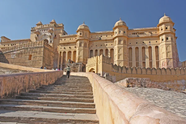 Beautiful Amber Fort near Jaipur city in India. Rajasthan — Stock Photo, Image