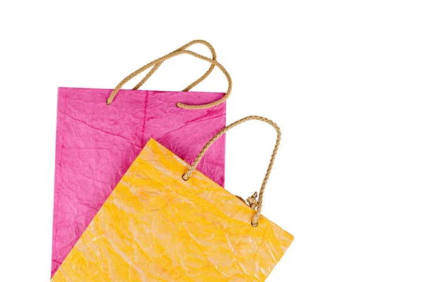 Colourful paper shopping bags isolated on white — Stock Photo, Image