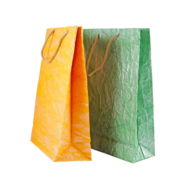 Colourful paper shopping bags isolated on white — Stock Photo, Image