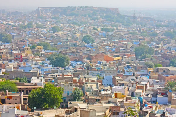 Modrá domy hinduistické brahmin kasty, jodhpur, rajasthan — Stock fotografie