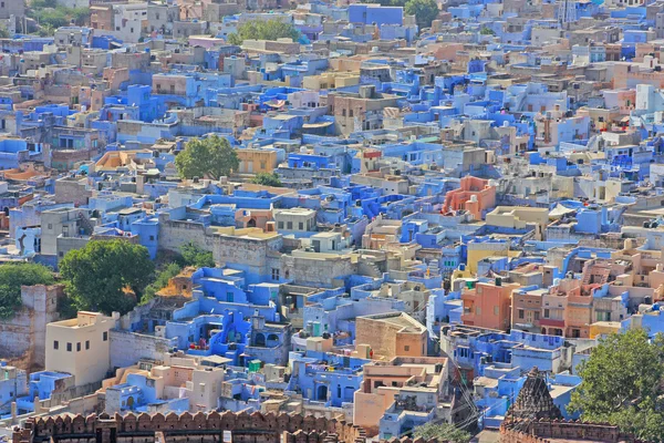 Modrá domy hinduistické brahmin kasty, jodhpur, rajasthan — Stock fotografie