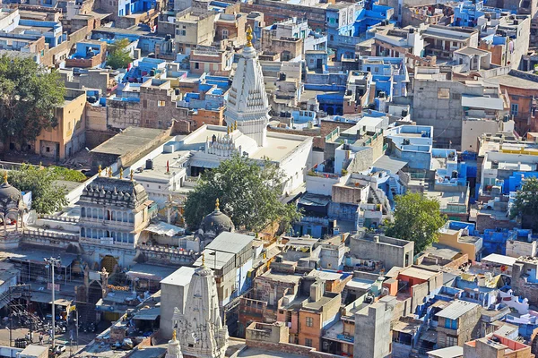 Modrá domy hinduistické brahmin kasty, jodhpur, rajasthan — Stock fotografie