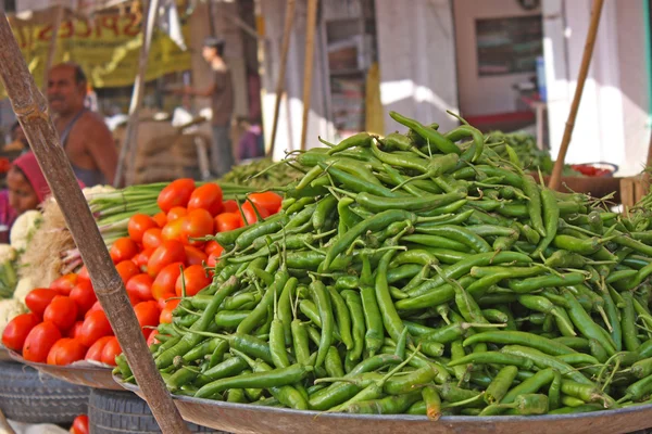 Various vegetables at vegetable market. India — Stock Photo, Image