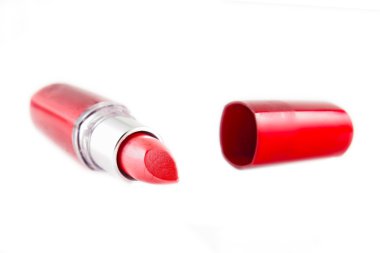 parlak kırmızı ruj beyaz izole