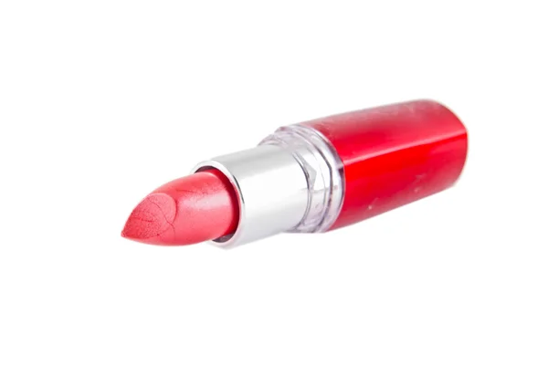 Lápiz labial rojo brillante aislado en blanco —  Fotos de Stock