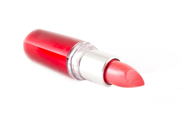 Lápiz labial rojo brillante aislado en blanco —  Fotos de Stock